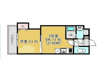 MAISON DE T´S(1DK/4階)の間取り写真