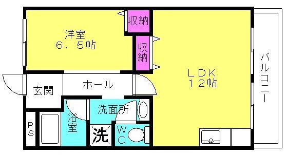 マイコーポ土山(1LDK/2階)の間取り写真