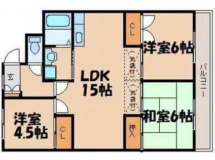 グランソレイユ(3LDK/2階)の間取り写真