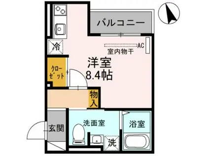 セジュールたまで(1K/2階)の間取り写真