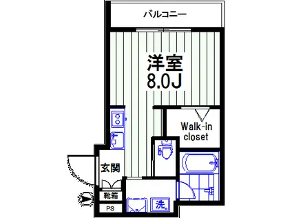 チッタカーサビアンカVI(1K/2階)の間取り写真