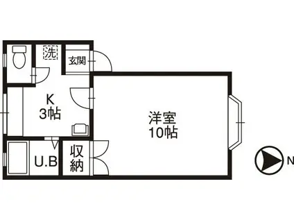 MASER楓94(1K/1階)の間取り写真