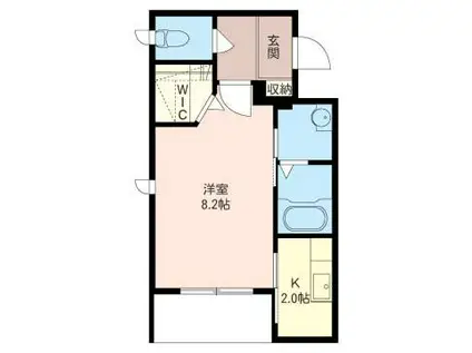 アンベリール(1K/1階)の間取り写真