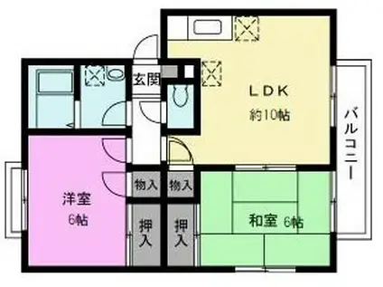 メゾンドベル(2LDK/2階)の間取り写真