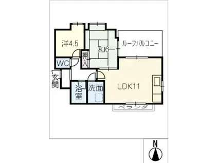 ラ・キャッスル21原 703号(2LDK/7階)の間取り写真