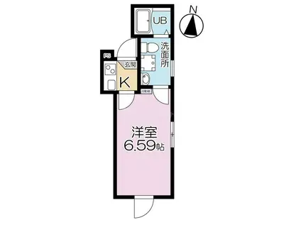 江北15AP(1K/1階)の間取り写真