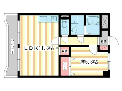 HALE学園前(1LDK/1階)の間取り写真