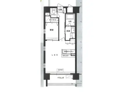 宮崎ミッドタウン・サウスタワー(1LDK/6階)の間取り写真