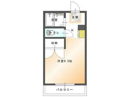 セティルヒル(1K/2階)の間取り写真