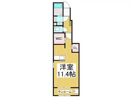 CHILL CLAIR(1K/1階)の間取り写真