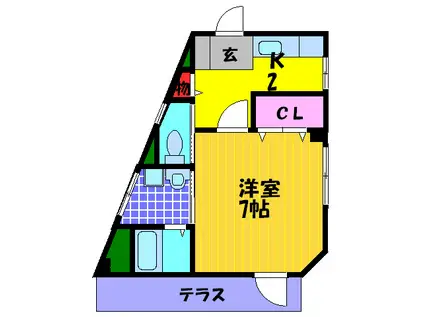 PINE FIELD VILLAGE(1K/1階)の間取り写真