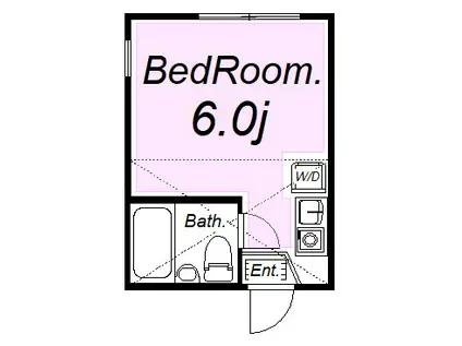 ユナイト山手リトレックの杜(ワンルーム/1階)の間取り写真