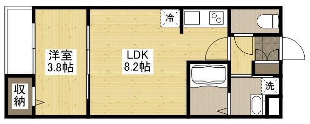アコット春日(1LDK/1階)の間取り写真