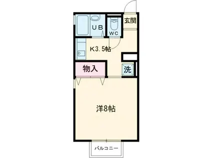 エール天神(1K/2階)の間取り写真