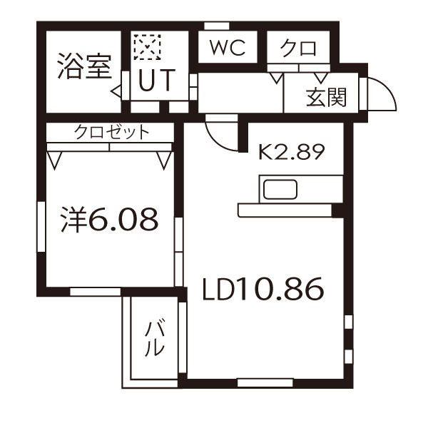 ダ・ヴィンチ吹上(1LDK/1階)の間取り写真