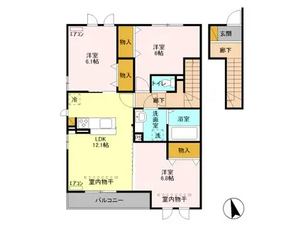 ピーノ ポルト C(3LDK/2階)の間取り写真