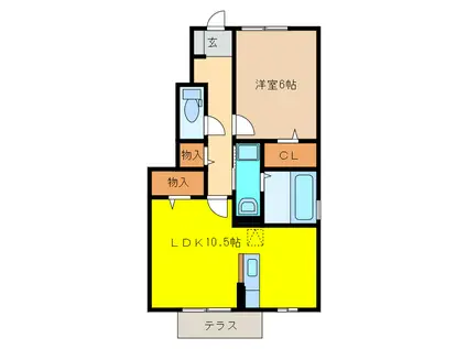 カトル セゾン(1LDK/1階)の間取り写真