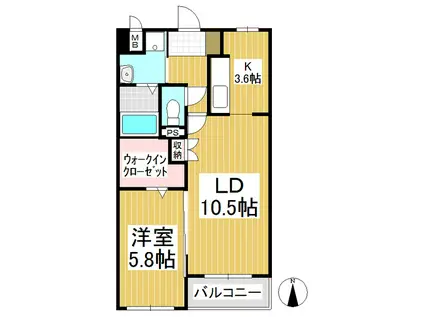 サン・グラード(1LDK/1階)の間取り写真