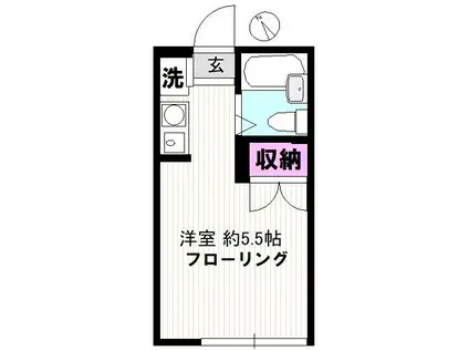 コーポ東六郷(ワンルーム/2階)の間取り写真