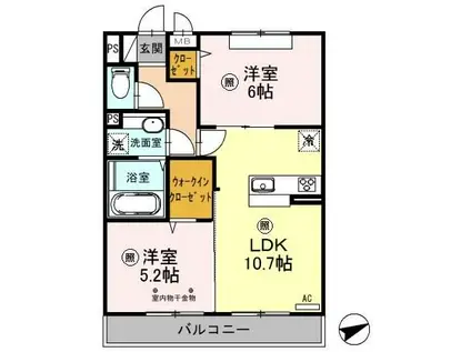 エミネンス(2LDK/3階)の間取り写真