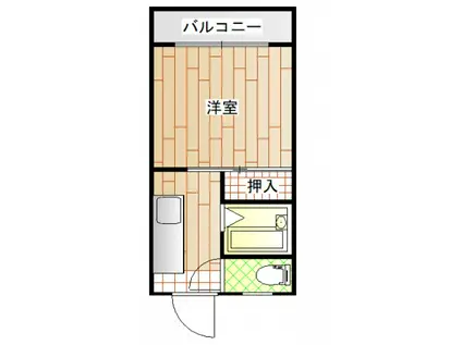 ベルカントハウスB(1K/2階)の間取り写真