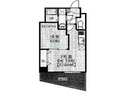 WILLIAM V(1DK/3階)の間取り写真