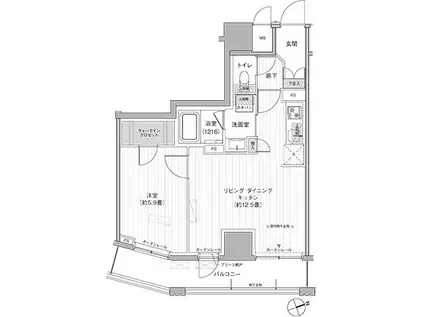栖-すみか-浅草蔵前(1LDK/8階)の間取り写真