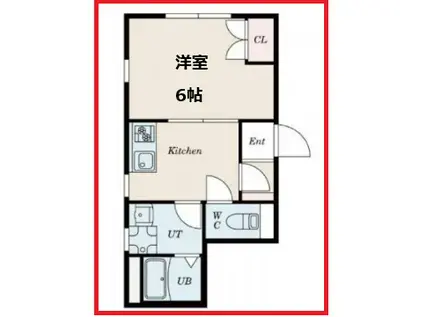 アリア王子上中里(1K/2階)の間取り写真