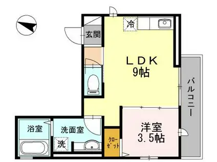 MUSE FORTミューズフォート(1LDK/2階)の間取り写真