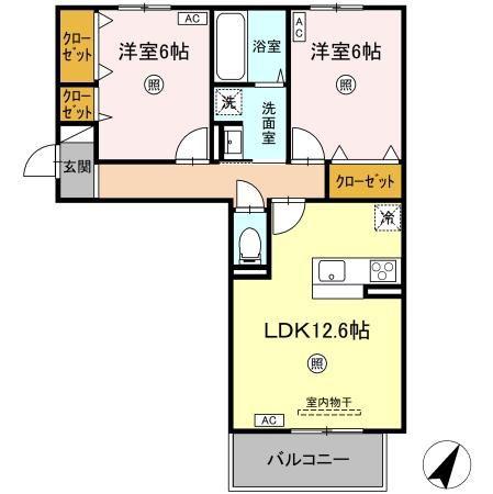 スペチアーレ・セレーナ(2LDK/2階)の間取り写真