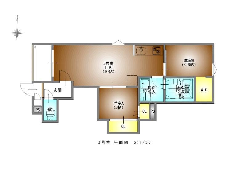 REGALEST鶴里駅前(2LDK/2階)の間取り写真
