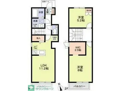 エトワールB(2LDK/1階)の間取り写真