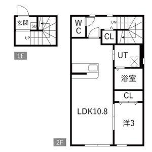 MIKATA (1LDK/2階)の間取り写真