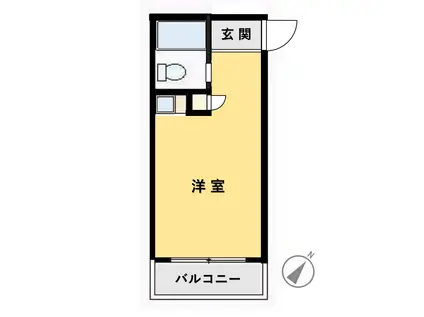 タイヨウハイム(ワンルーム/3階)の間取り写真