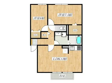 モア・コンフォート(2LDK/2階)の間取り写真