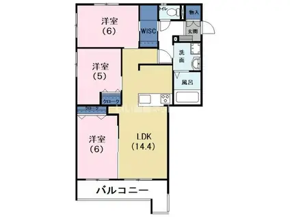 エル・ダンジュ(3LDK/1階)の間取り写真