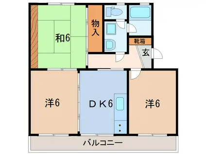プロスパー沢田(3DK/1階)の間取り写真