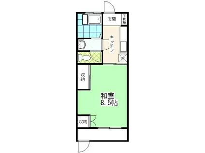 クロスコーポ(1K/1階)の間取り写真