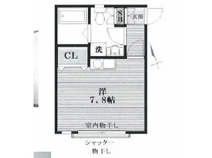 プレアデス(ワンルーム/2階)の間取り写真