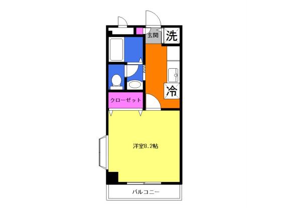 ブランシュ(1K/3階)の間取り写真