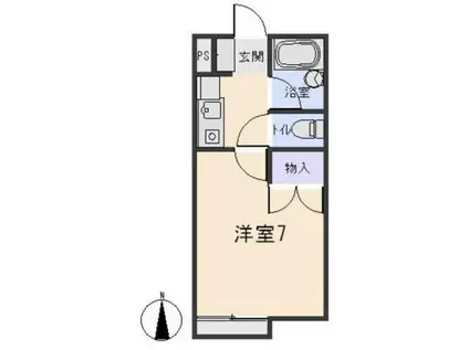 小豆坂シャンテ(1K/1階)の間取り写真