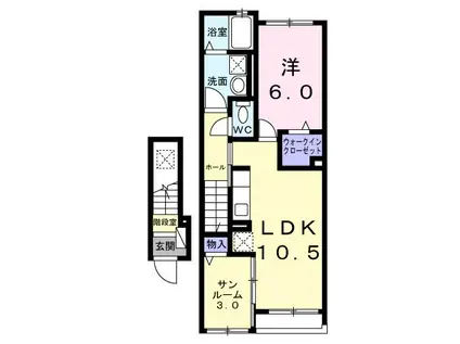 サン・カルム(1LDK/2階)の間取り写真