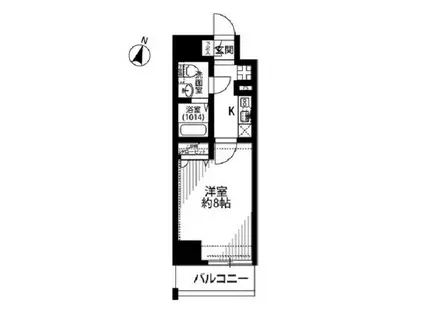 プレール・ドゥーク東雲(1K/1階)の間取り写真