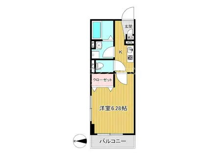 ファミーユ豊玉III(1K/3階)の間取り写真