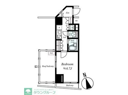 プレール・ドゥーク練馬ノースCITY(1K/4階)の間取り写真