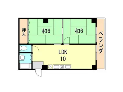 三葉ハイツ(2LDK/2階)の間取り写真