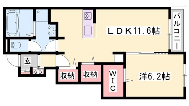 ラティオス(1LDK/1階)の間取り写真
