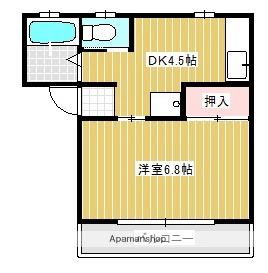 メゾンワルツC(1DK/1階)の間取り写真