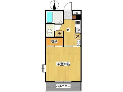 CALM VILLAGE 角五郎(1K/2階)の間取り写真