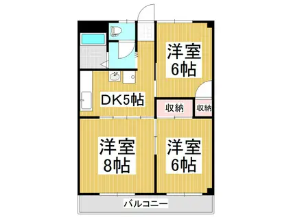 REVERIE(3DK/1階)の間取り写真